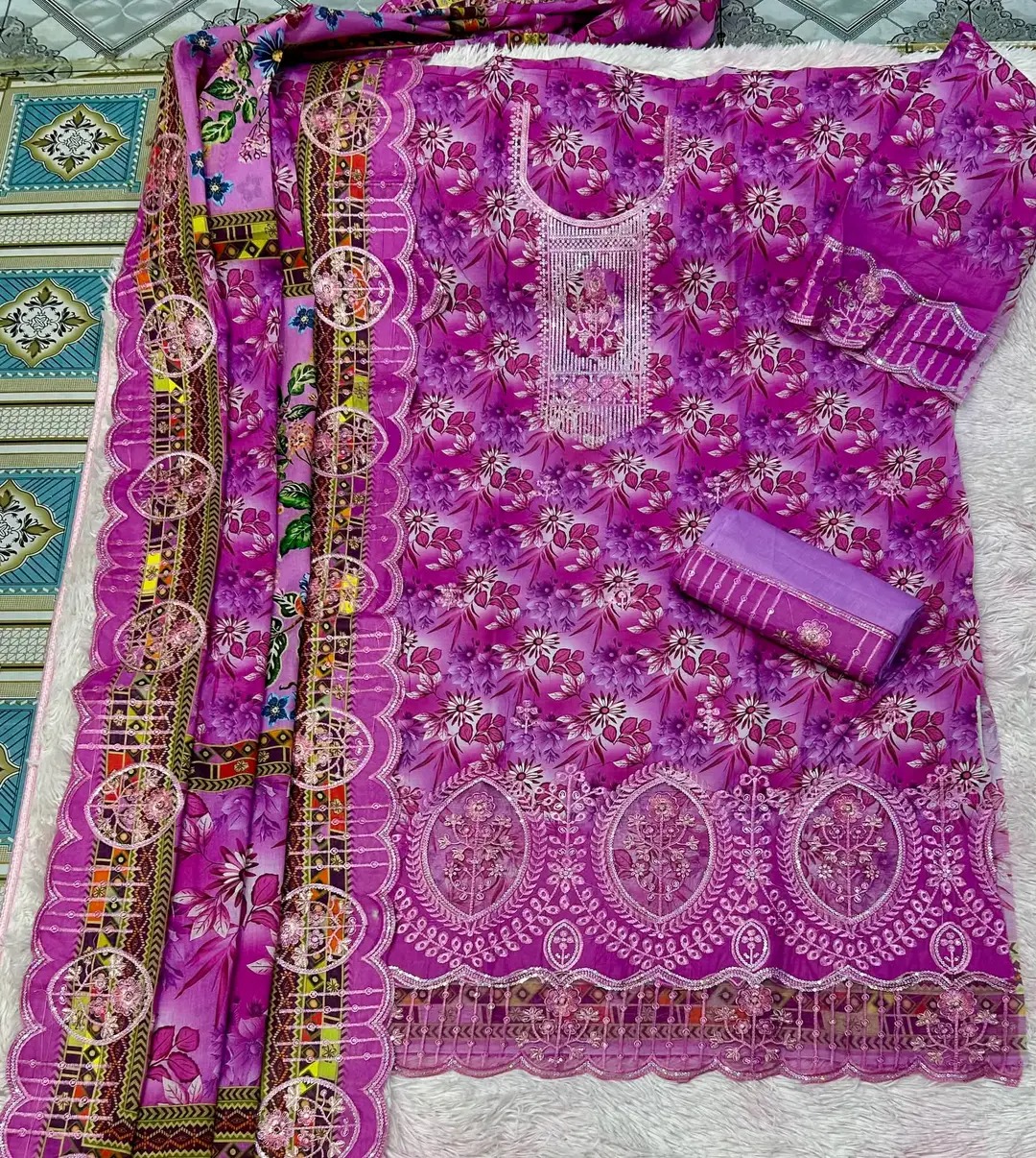 মার্শাল থ্রি পিস ১০০% কটন সুতি