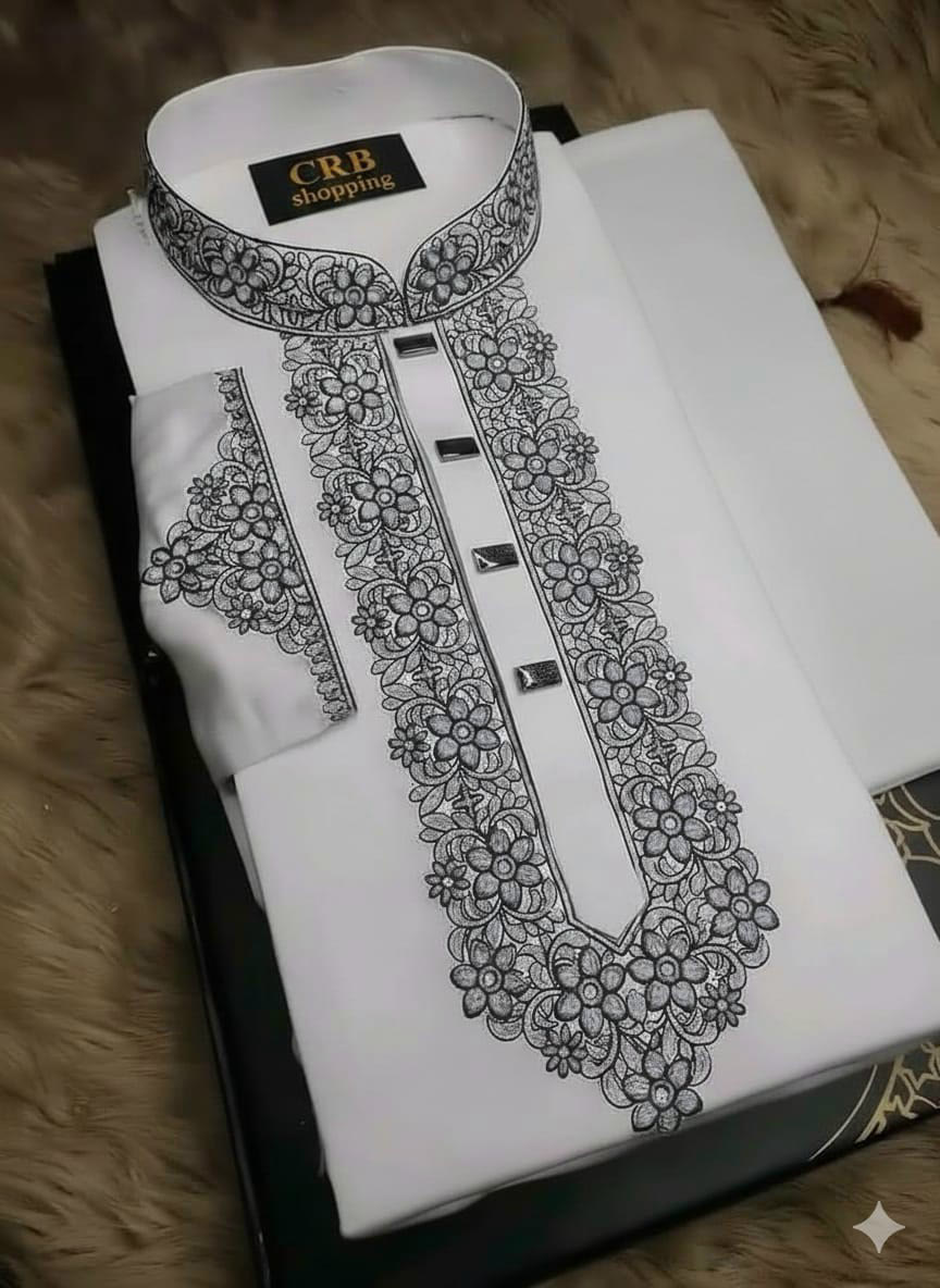 প্রিমিয়াম সেলাফ শাটল কটন এমব্রয়ডারি পাঞ্জাবি
