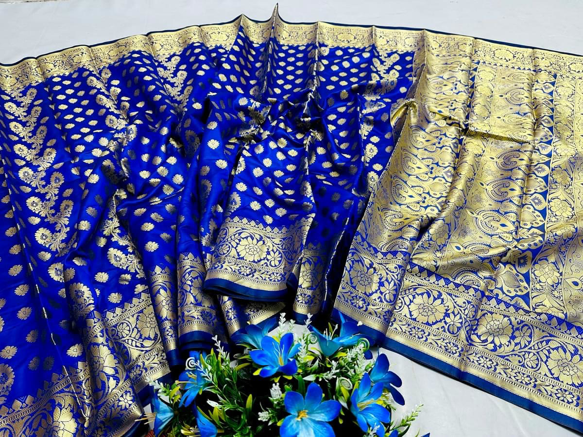 জরি বুটি কাতান শাড়ি – ৪টি রঙ