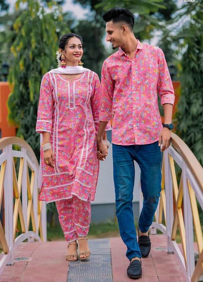 ম্যাচিং শার্ট ও টু-পিস কাপল সেট