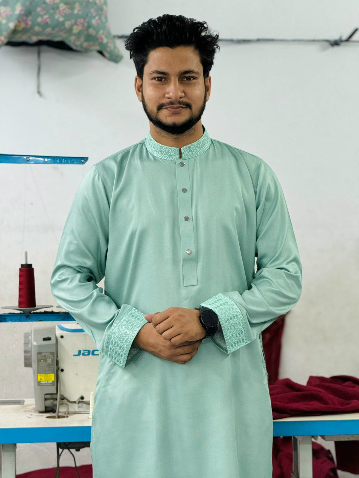 স্টাইলিশ সিকোয়েন্স ওয়ার্ক কটন পাঞ্জাবি