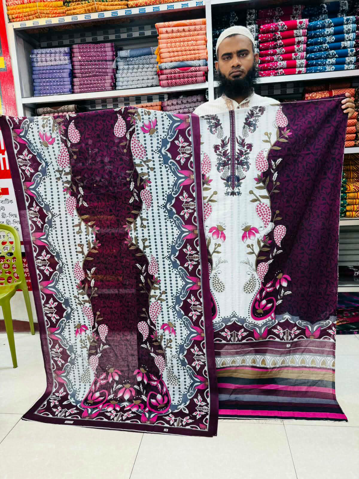 প্রিমিয়াম কোয়ালিটি জমজম কালামকারি পিওর কটন থ্রি পিছ কালেকশন