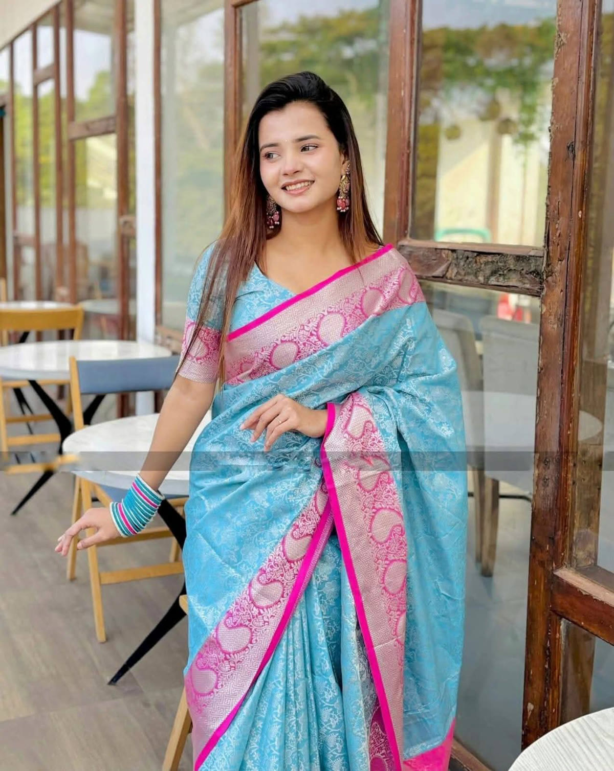 প্রিমিয়াম কোয়ালিটি এক্সক্লুসিভ দেশিয় কাঞ্চিকাতান শাড়ি ব্লাউজ পিস সহ